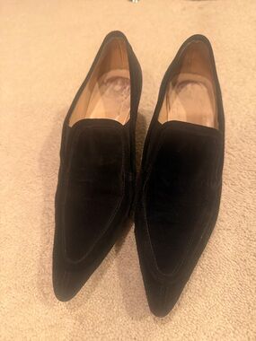 Black Suede Slip-On Loafers